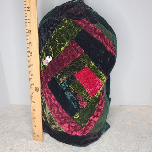 Hand Crafted Handbags - BOHO drawstring backpack, handmade.